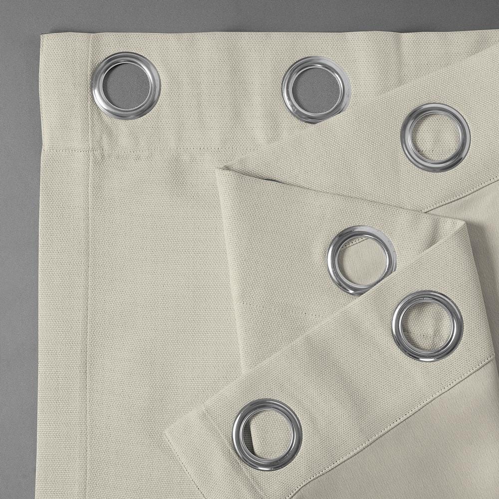 Birch Faux Linen Grommet Blackout Curtains 84 Inches Long