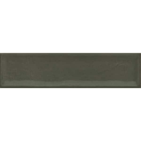 EMSER TILE Raku Olive 3 in. x 12 in. Glossy Ceramic Wall Tile (6.3
