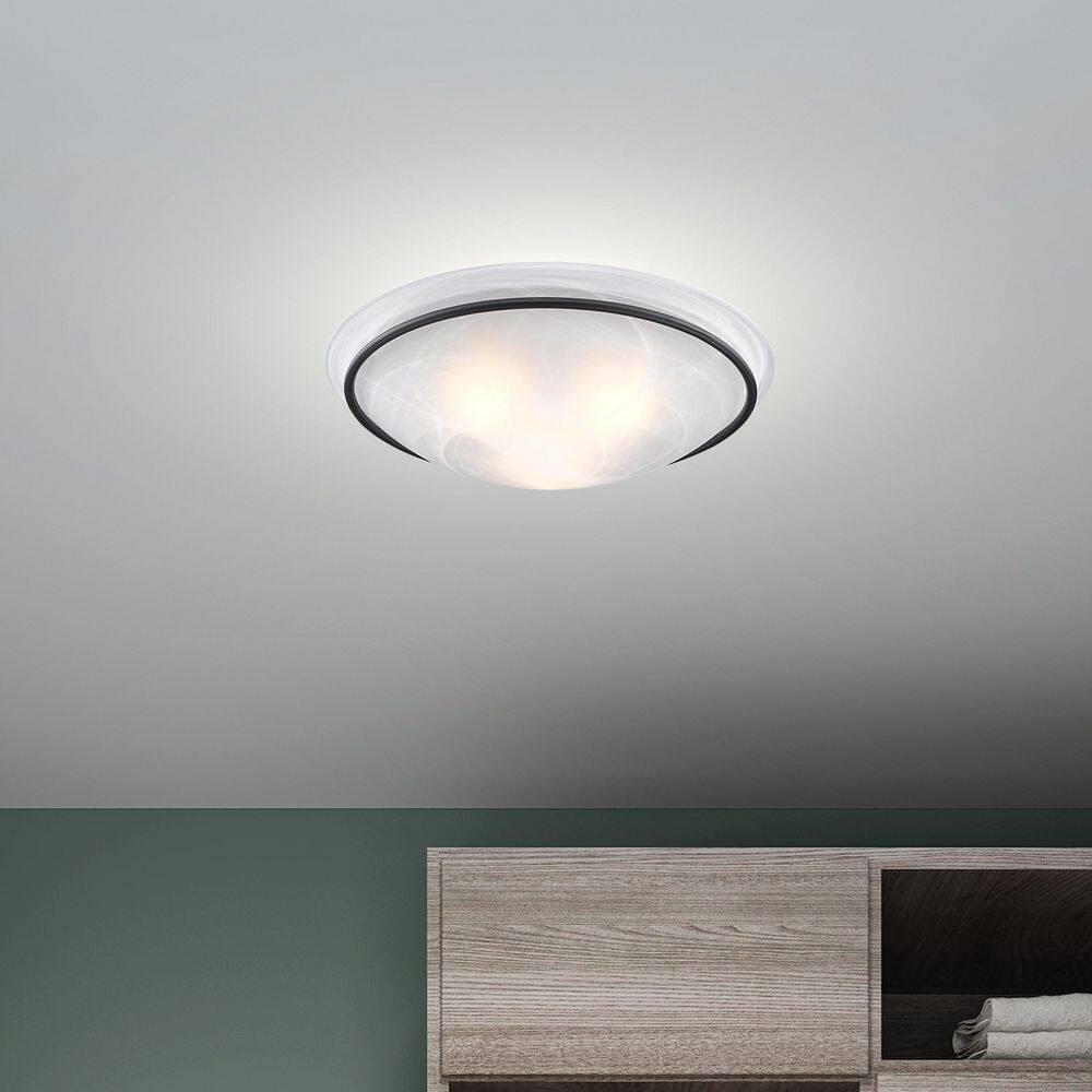 Newburgh Bronze 3-Light Semi-Flush Mount with Alabaster Glass