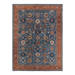 Serapi One-of-a-Kind Traditional Light Blue 10 ft. x 14 ft. Hand Knotted Tribal Area Rug