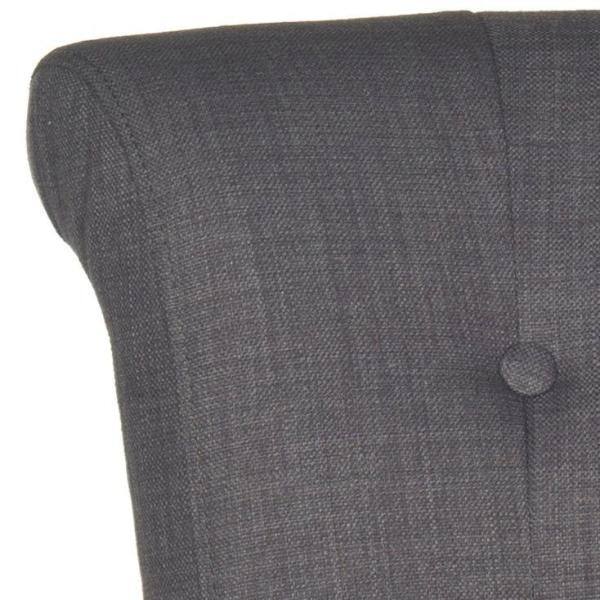 Espresso Birchwood Charcoal Linen Counter Stool with Metal Accent
