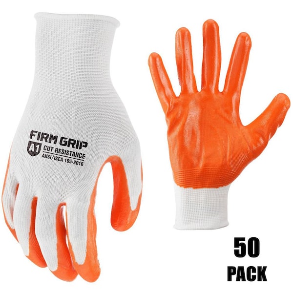 Large Nitrile Coated General Purpose Gloves (50-Pack)