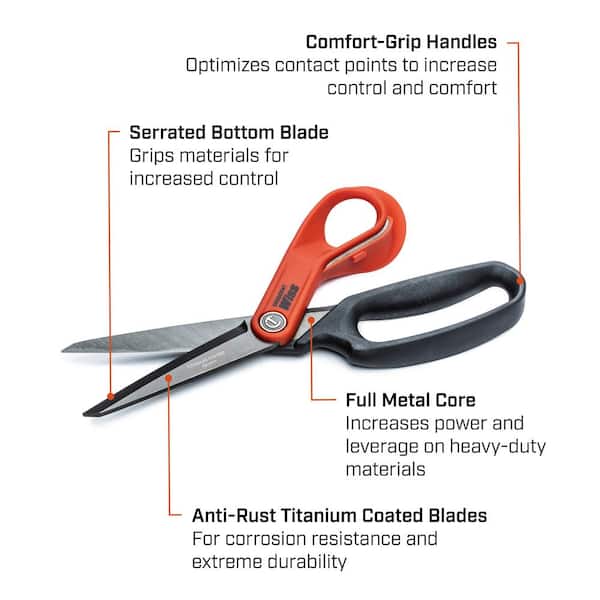 Wiss 10 in. Heavy Duty Titanium Coated Tradesmen Scissors (4-Piece)