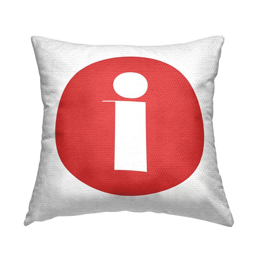Red Initial I Square Outdoor Throw Pillow price history on PriceWatchPro