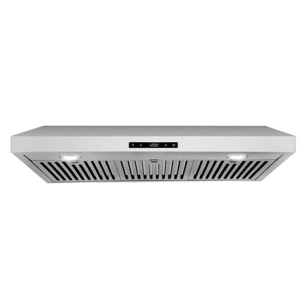 Cosmo 36 in. Haven Collection 500 CFM Ducted Under Cabinet Range Hood, Touch Controls, LED Lights, Stainless Steel