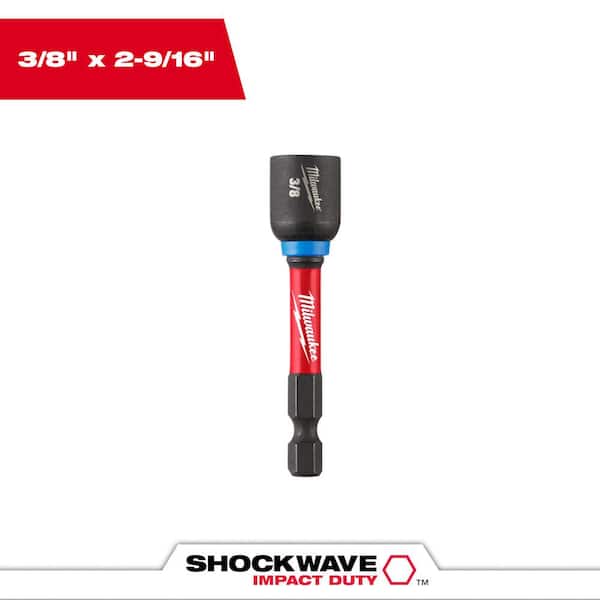 Milwaukee SHOCKWAVE Impact Duty 3/8 in. x 2-9/16 in. Alloy Steel Magnetic Nut Driver (1-Pack)
