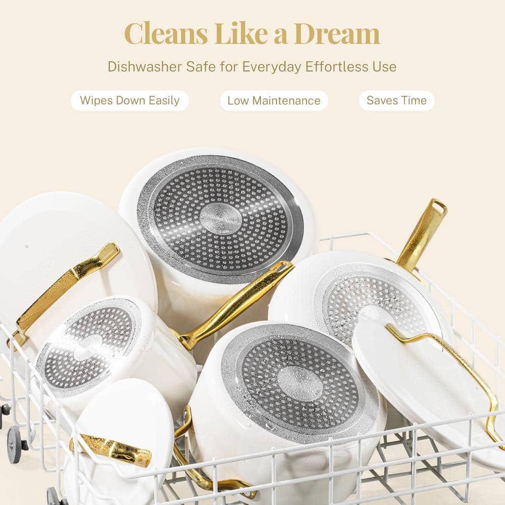 Modern Gold Trim Aluminum Nonstick Sauté Pan, 4 qt