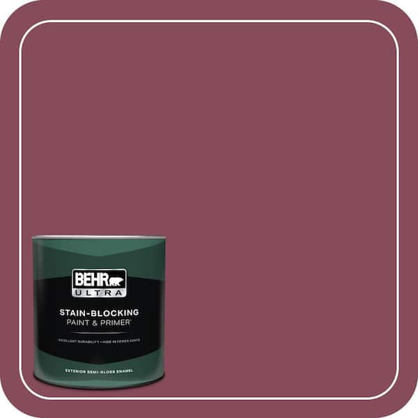 BEHR ULTRA 1 qt. #MQ1-02 Wine Not Semi-Gloss Enamel Exterior Paint & Primer