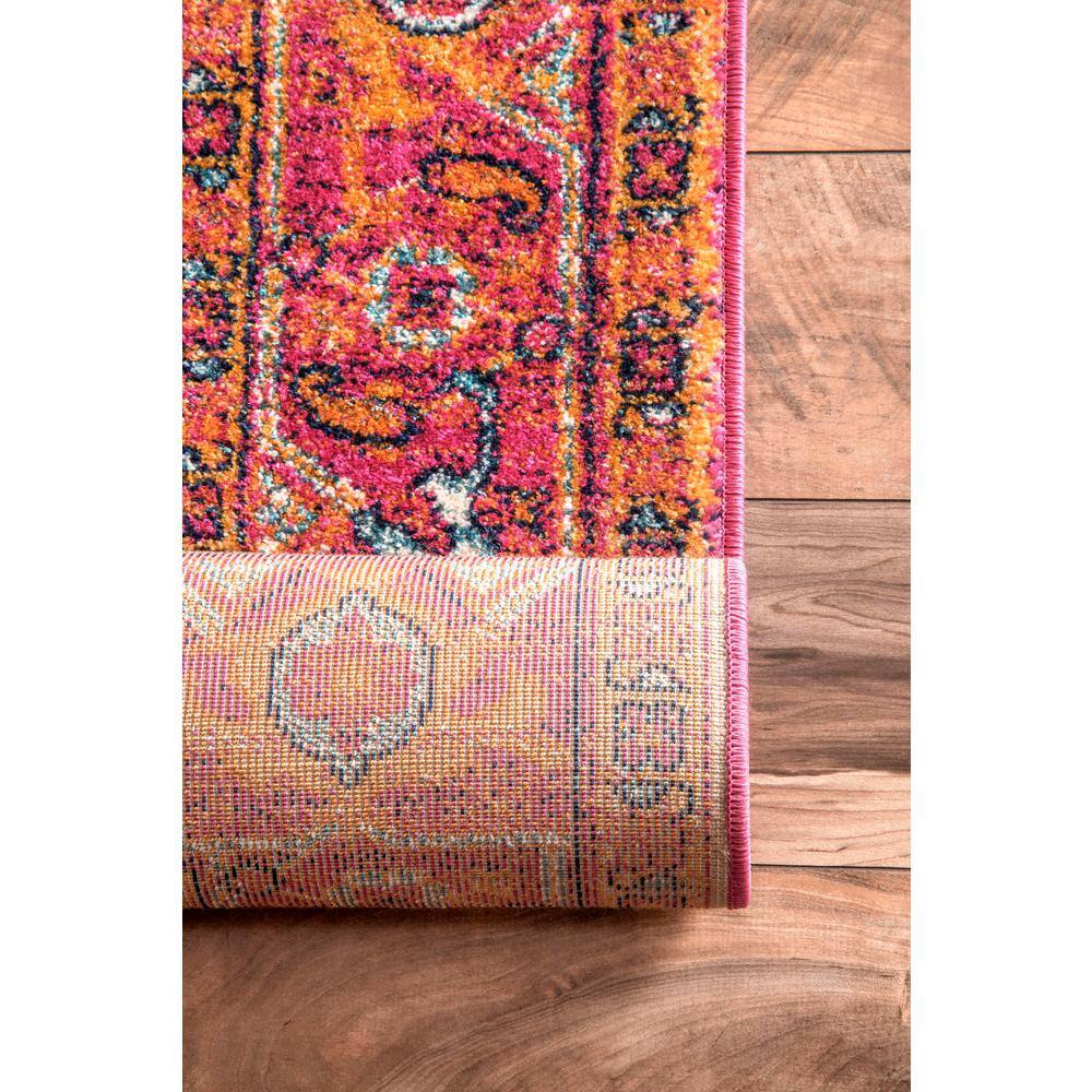 Vonda Pink Persian Medallion 5' x 7' Synthetic Rug