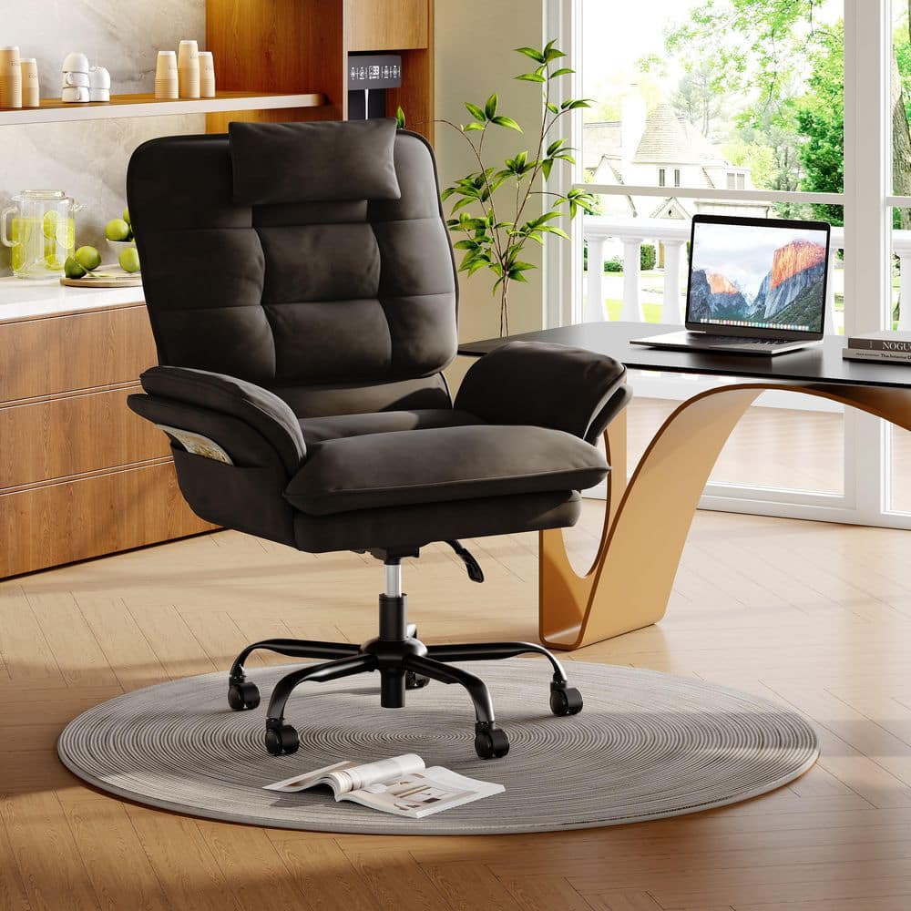 Bestier Velvet Adjustable Height Cross-Legged Office Chair