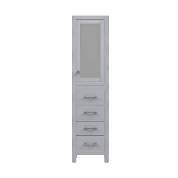 Aberdeen 18 in. W x 20 in. D x 72 in. H Gray Freestanding Linen Cabinet
