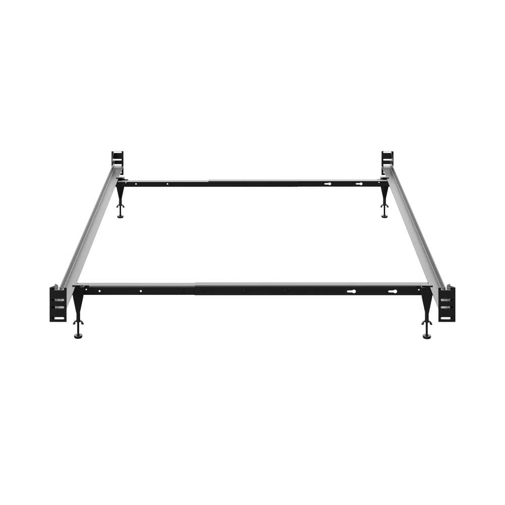 Black Painted Metal Adjustable Full Bed Frame