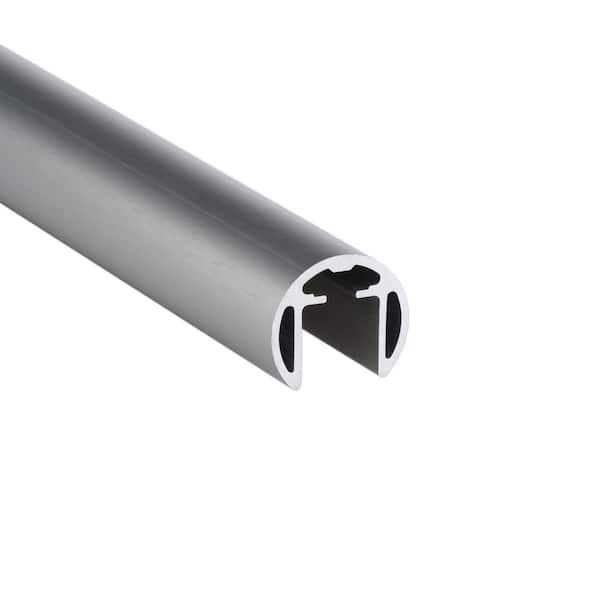 Draco Brushed Silver Aluminum Round 19 ft. Handrail