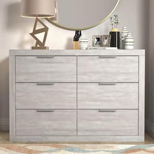 Harlowin 6-Drawer Dusty Gray Oak Dresser (31.7 in. x 46.5 in. x 16.1 in.)