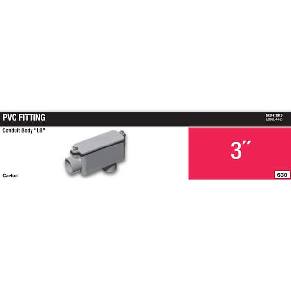 3 in. Sch. 40 and 80 PVC Type-LB Conduit Body (E986L-4-HD)