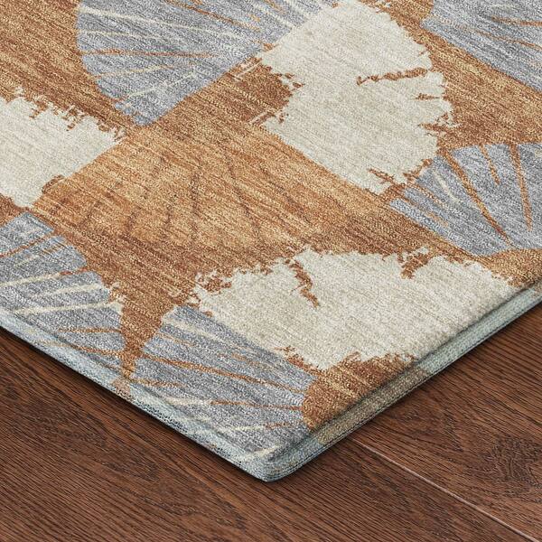 Mayfield Premium Machine Washable Abstract AMF2462 Paprika 5 ft. x 7 ft. 6 in. Area Rug