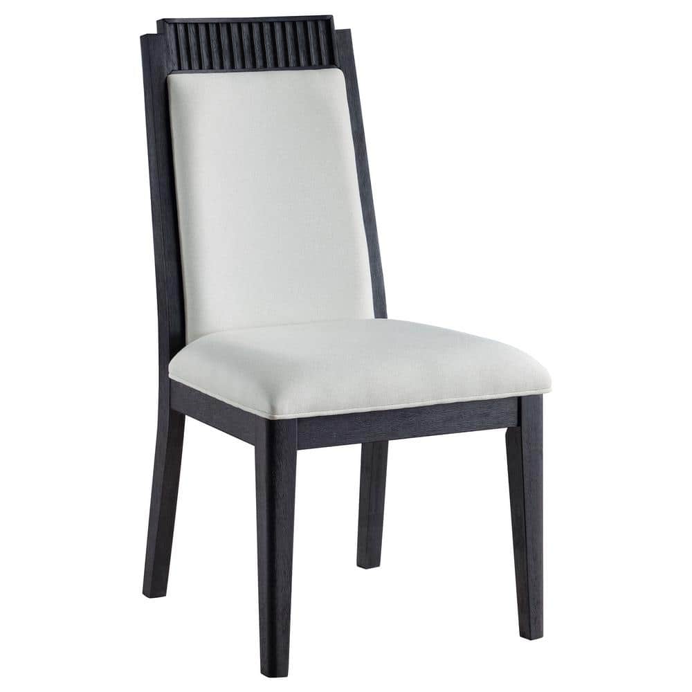 Brookmead Black Wood High Back Upholstered Side Chair