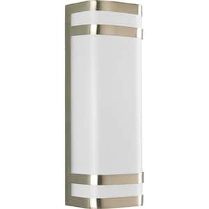 Valera Collection 2-Light 16 in. Outdoor Brushed Nickel Wall Sconce