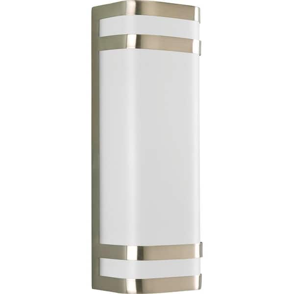 Progress Lighting Valera Collection 2-Light 16 in. Outdoor Brushed Nickel Wall Sconce