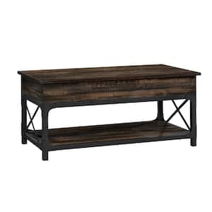 Steel River 42 in. Carbon Oak Large Rectangle Composite Coffee Table with Lift Top