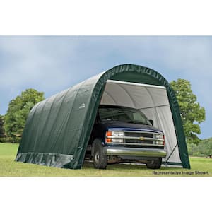 ShelterCoat 13 ft. x 24 ft. Wind and Snow Rated Garage Round Green STD