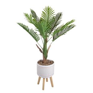 4 ft. Artificial Areca Palm in Ceramic Planter on Wood Stand