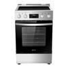 24 in. 4 Burner Elements Freestanding Electric Range in Stainless Steel with Air Fry, Rotisserie and True Convection