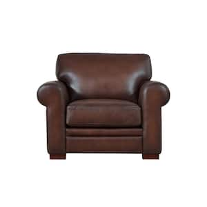 Caramel leather chair and ottoman new arrivals