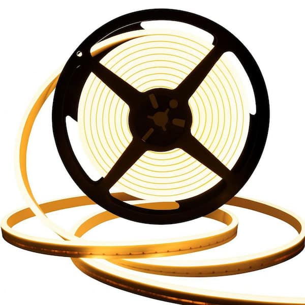 16.4 ft. Integrated LED White Finish Strip Light Fixture, Warm White 3000K Dimmable Waterproof Neon Rope Lights