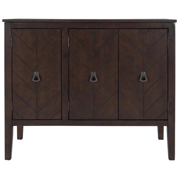 wetiny Accent Storage Brown Navy Blue Cabinet Wooden Cabinet with Adjustable Shelf, Antique Gray Modern Sideboard for Entryway