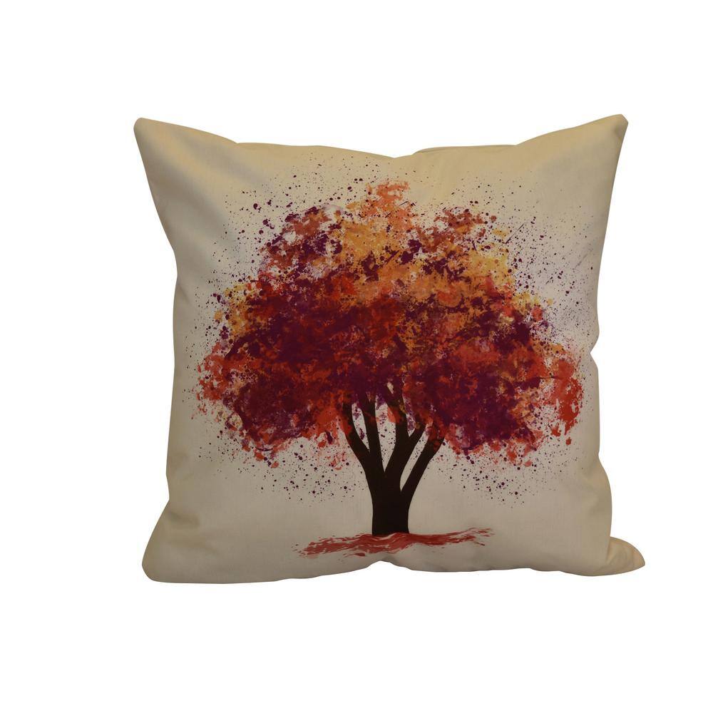 Fall Bounty, Floral Print Throw Pillow, Purple