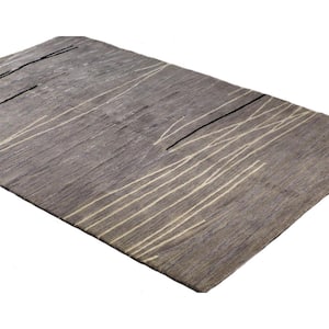 Greenwich Grey 6 ft. x 6 ft. Abstract Contemporary Area Rug