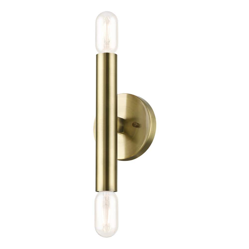 Copenhagen Antique Brass and Bronze 9.88" Dimmable Wall Sconce