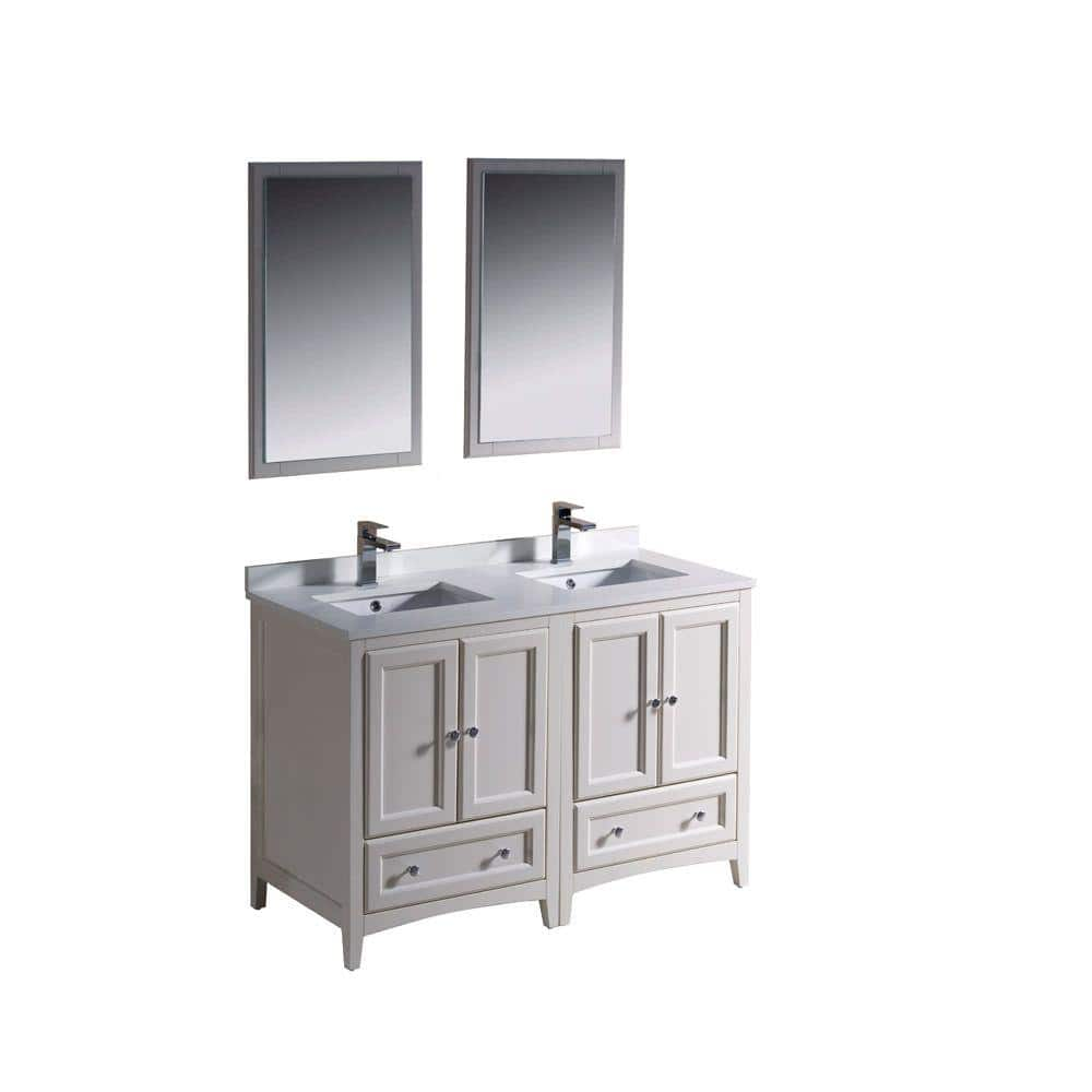 Fresca Oxford 48 In Double Vanity In Antique White With Ceramic