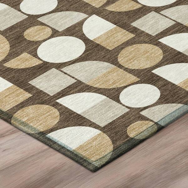Chantille Machine Washable Indoor/Outdoor Abstract ACN2921 Chocolate 10 ft. x 14 ft. Area Rug