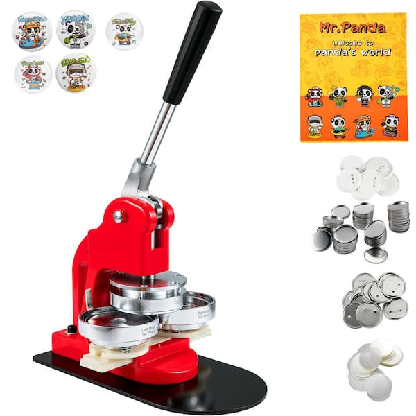 Button Maker Machine, 58mm (2.25 in.) Badge Punch Press Kit, DIY Pin Maker for Children Gifts, Includes 500-Piece Button