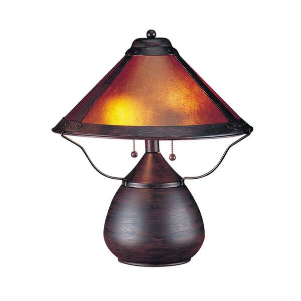 HomeRoots Charlie 17 in. Rust Integrated LED No Design Interior Lighting for Living Room with Copper Metal Shade