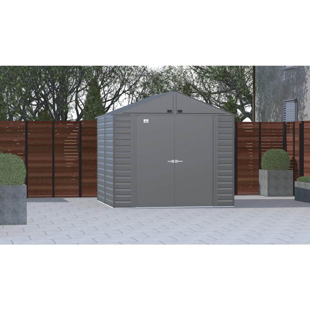 8 ft. x 8 ft. Charcoal Gray Metal Storage Shed