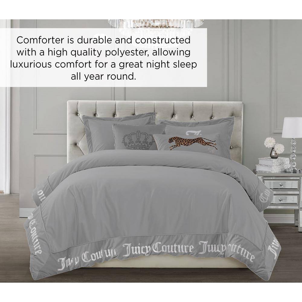 Gray King Microfiber Reversible Comforter Set