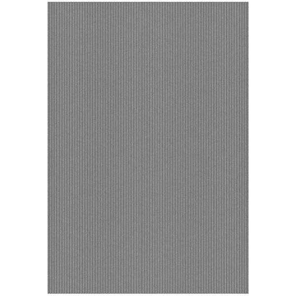 Utility Scrape Rib Non-Slip Custom Long Hallway Runner Rug 6 ft. 6 in. x 13 ft. 1 in., Gray Polyester Garage Flooring