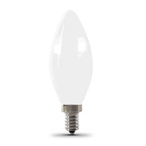 40-Watt Equivalent B10 E12 Candelabra Dimmable CEC Frosted Glass Chandelier LED Light Bulb Soft White 2700K (48-Pack)