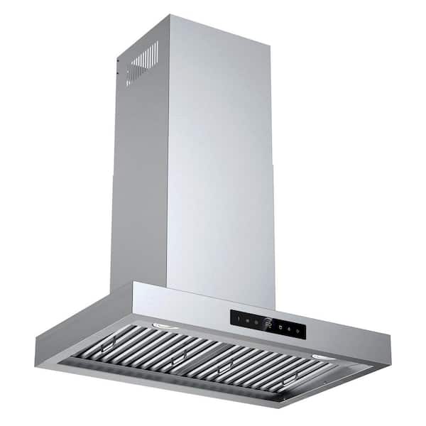 30 in. 900 CFM Ducted Wall Mount Range Hood in Stainless Steel with 4 Speed Fan, Gesture Sensing and Touch Control Panel