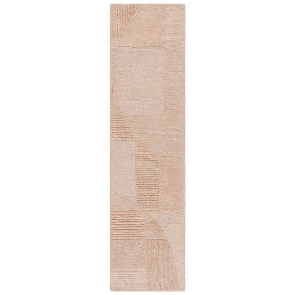 Harvest 2 ft. x 9 ft. Brown Solid Geometric Runner Rug