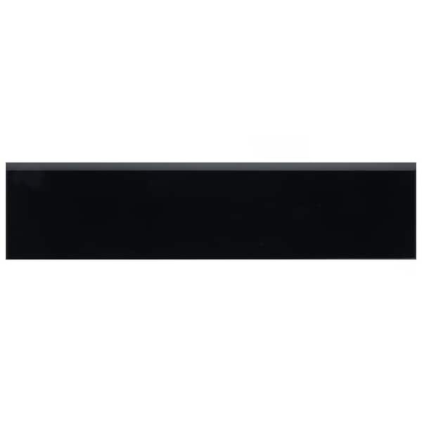 Merola Tile Battiscopa Glossy Black 3-1/8 in. x 13 in. Glossy Ceramic Wall Tile Trim