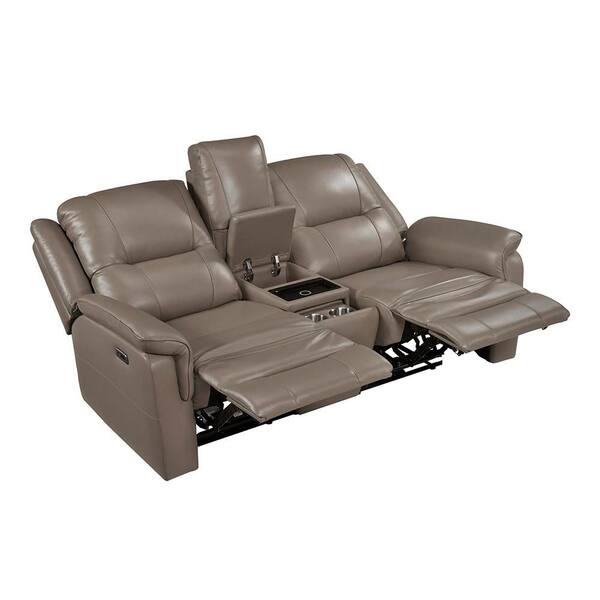 Lazzara Vorin 72 in. Top Grain Leather Power Double Reclining 2