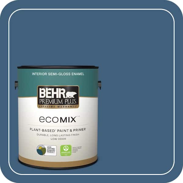1 gal. #M510-6 Tidal Semi-Gloss Enamel EcoMix Plant-Based Interior Paint & Primer