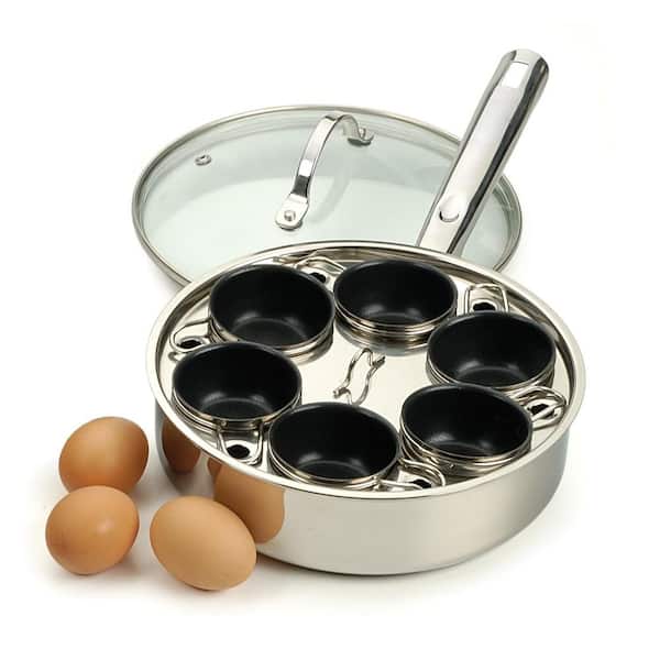  6 Cups Egg Poacher Pan - Stainless Steel Poached Egg
