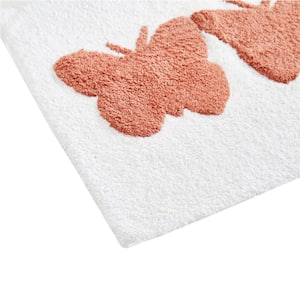 Butterfly Trio 20 in. x 32 in. Multi-Colored Novelty Cotton Rectangular Bath Mat