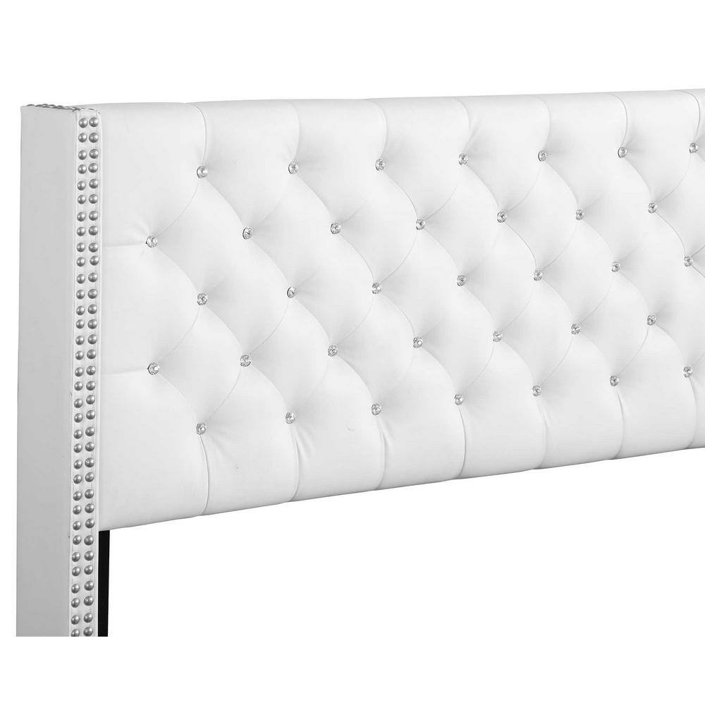 Elegant Queen Velvet Upholstered Bed with Diamond Tufting and Nailhead Trim