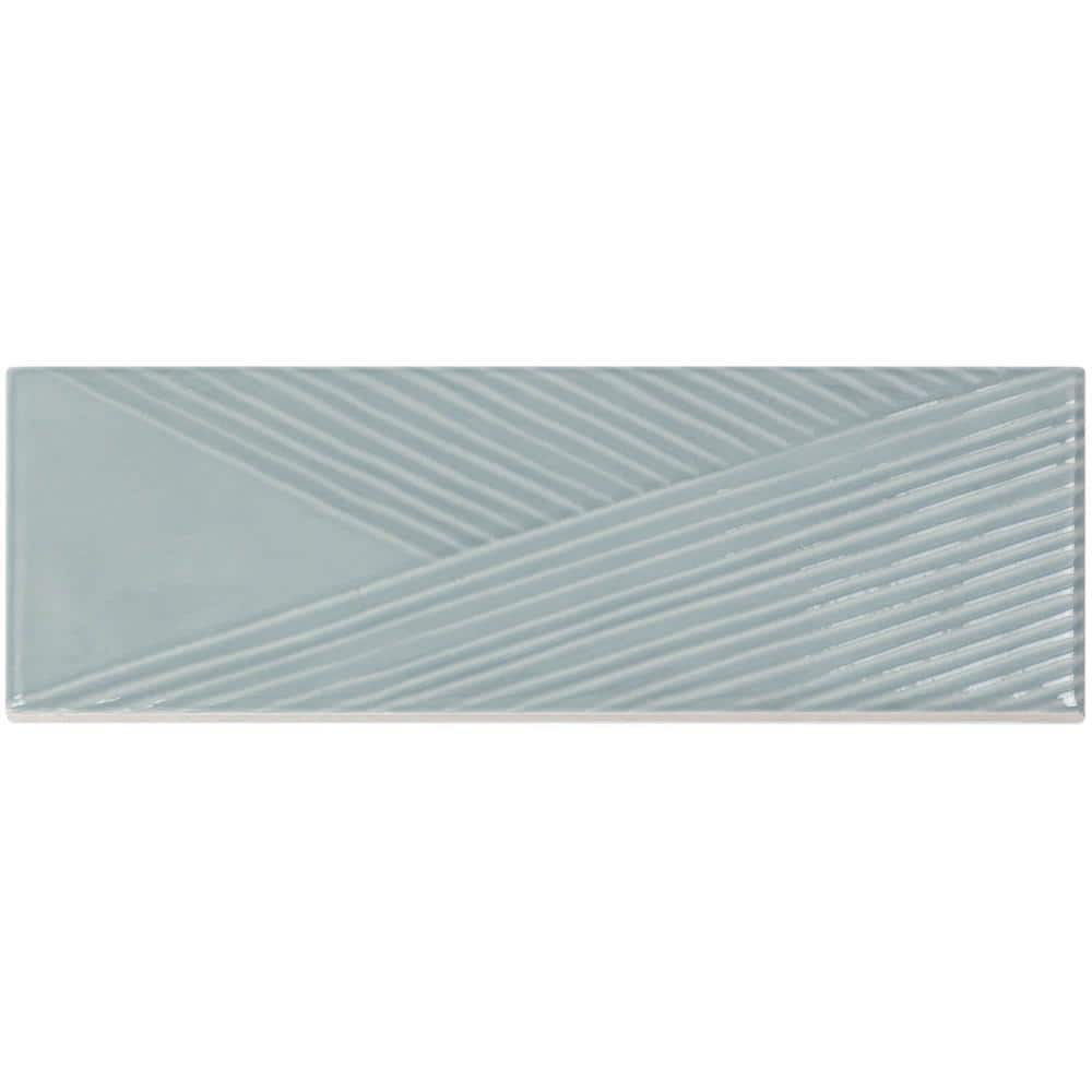 Ash Blue 2" x 8" Polished Ceramic Subway Wall Tile
